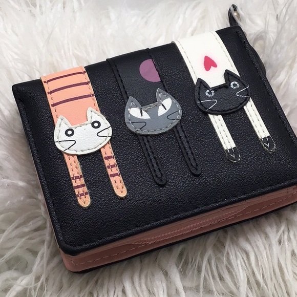 Handbags - 🔴👛2/$12+Discount Ship! NWOT Black Kitten Wallet